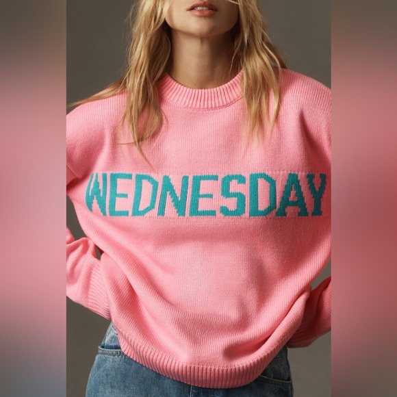 Anthropologie English Factory Pink Wednesday Sweater Mean Girls (Size S) - Picture 4 of 6